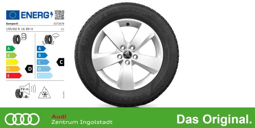 Original SKODA Scala 16 Zoll Winterkomplettradsatz "Nanuq Silber" 195606HS5SENA1 Semperit SPEED-GRIP 5 195/60 R16 89H 6,0x16 ET35 Original SKODA Scala 16 Zoll Winterkomplettradsatz "Nanuq Silber" 195606HS5SENA1 Semperit SPEED-GRIP 5 195/60 R16 89H 6,0x16 ET35