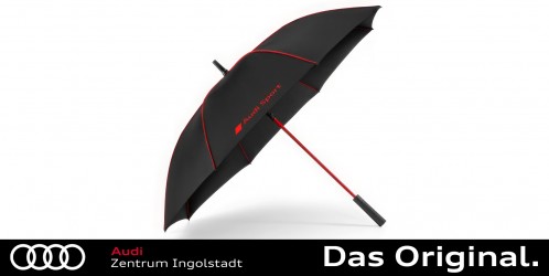 Original Audi Sport Stockschirm, schwarz/rot, groß 3122300100