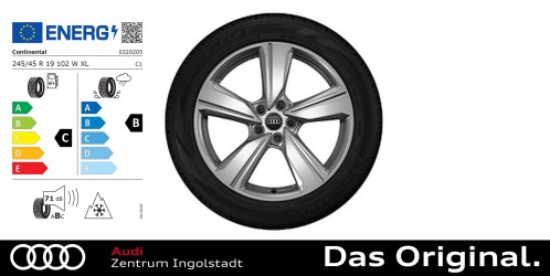 Original Audi A6 Winterkomplettradsatz 5-Arm 19 Zoll Continental WinterContact TS 870 P 245/45 R19 102W XL