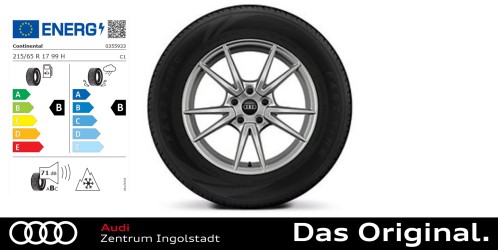 Original Audi Q3 (FJ) 17 Zoll Winterkomplettradsatz 5-Doppelspeichen brillantsilber Continental WinterContact TS 870 P 215/65 R17 99H Original Audi Q3 (FJ) 17 Zoll Winterkomplettradsatz 5-Doppelspeichen brillantsilber Continental WinterContact TS 870 P 215/65 R17 99H