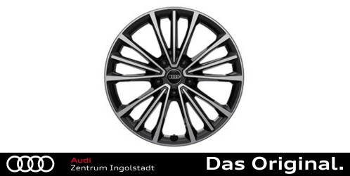 Original Audi Sport Felge 5-Speichen-Tripod mit RS-Schriftzug für Audi A6/S6 e-tron 85E071490C 9W7 schwarz metallic, glanzgedreht, 9,0Jx20, hinten Original Audi Sport Felge 5-Speichen-Tripod mit RS-Schriftzug für Audi A6/S6 e-tron 85E071490C 9W7 schwarz metallic, glanzgedreht, 9,0Jx20, hinten