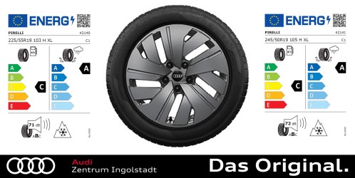 Original Audi A6 e-tron Winterkomplettradsatz 5-Arm-Dynamik 19 Zoll  Pirelli PZERO WINTER / Hinterachse 245/50 R19 105H XL / Vorderachse: 225/55 R19 103H XL