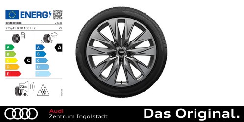 Original Audi A6 e-tron Winterkomplettradsatz 5-Doppelspeichen-Prägung 20 Zoll Bridgestone LM005 235/45 R20 100H XL / 265/40 R20 104H XL