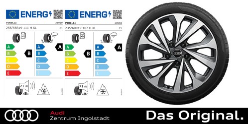 Original Audi Q6 e-tron / Sportback e-tron 19 Zoll Winterkomplettradsatz 5-Doppelarm-Flag Original Audi Q6 e-tron / Sportback e-tron 19 Zoll Winterkomplettradsatz 5-Doppelarm-Flag
