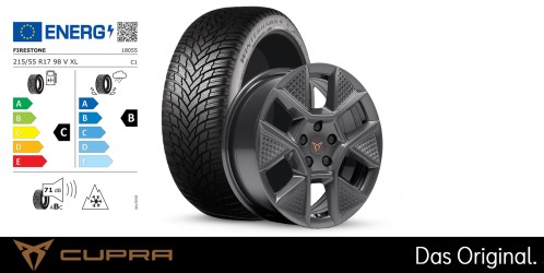 Original SEAT CUPRA Raval 17 Zoll Winterkomplettradsatz Entryo Dark Shadow Firestone WINTERHAWK 4 215/55 R17 98 V XL 7,0J x 17 ET42 Original SEAT CUPRA Raval 17 Zoll Winterkomplettradsatz Entryo Dark Shadow Firestone WINTERHAWK 4 215/55 R17 98 V XL 7,0J x 17 ET42