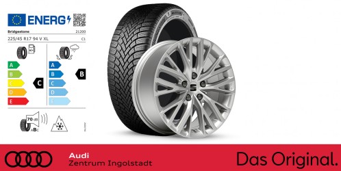 Original SEAT Leon 17 Zoll Winterkomplettradsatz Dynamic silber  Bridgestone Blizzak 6 / 225/45 R17 94 V XL / 7,5J x 17 ET46