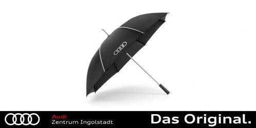 Original Audi Stockschirm, schwarz/silber, groß 3122200100